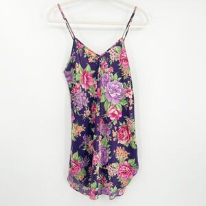 Private Luxuries Womens Vintage Y2K Cottagecore Floral Print Slip‎ Dress Size S